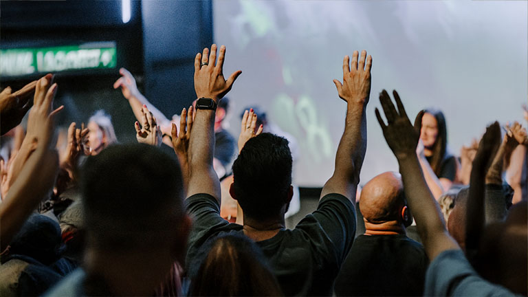 Church worship service.